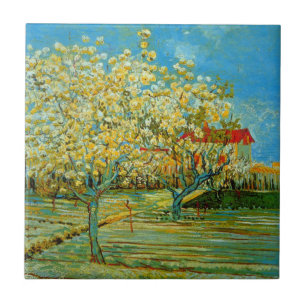 Obstgarten in Blüte von Vincent van Gogh Fliese