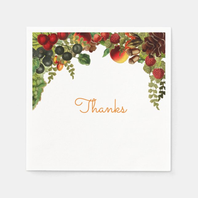 Obstgrenze auf Papier Napkins Serviette (Vorderseite)