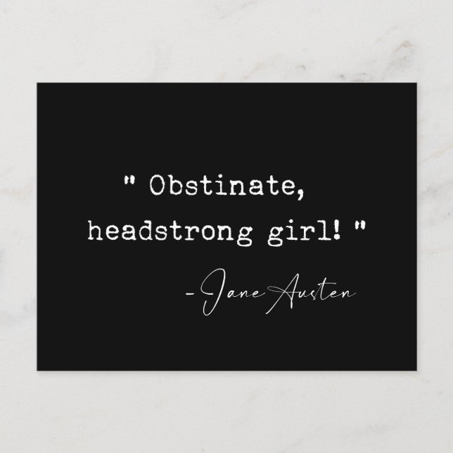 Obstiniertes Headstrong Girl Jane Austen Postkarte (Vorderseite)