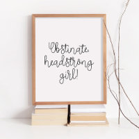 Obstiniertes Headstrong Girl Jane Austen zitieren