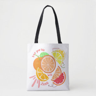 ObstInspiriert Live-Leben mit Zest Zitrus Thema Tasche