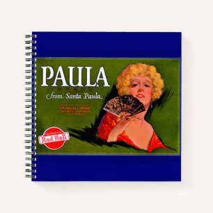 Obstkiste-Label Paula aus den 1920er Jahren aus Sa Notizbuch