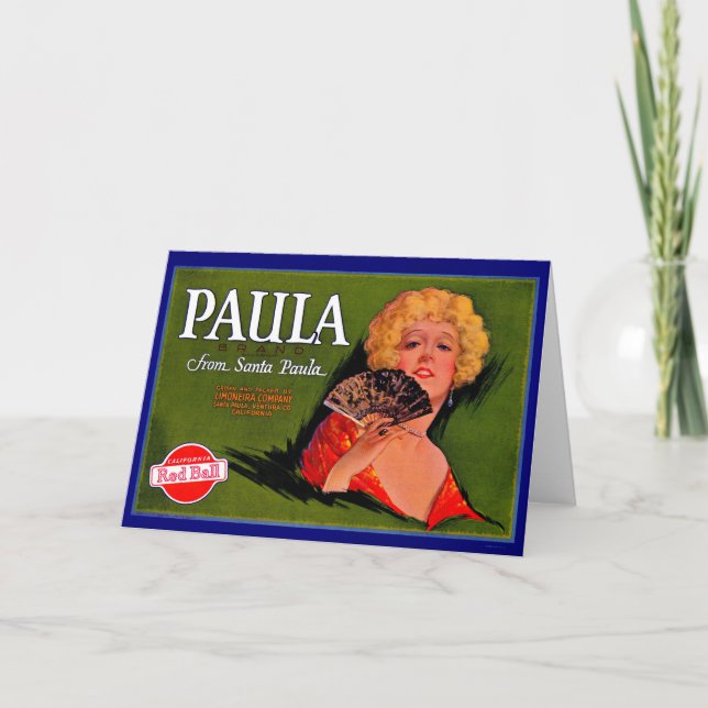 Obstkiste-Label Paula aus den 20er Jahren aus Sant Karte (Vorderseite)