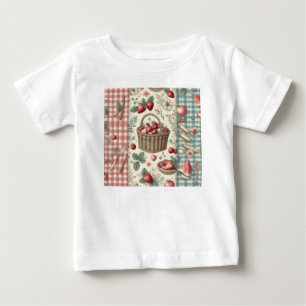 Obstkorb Gingham-Spaß Baby T-shirt