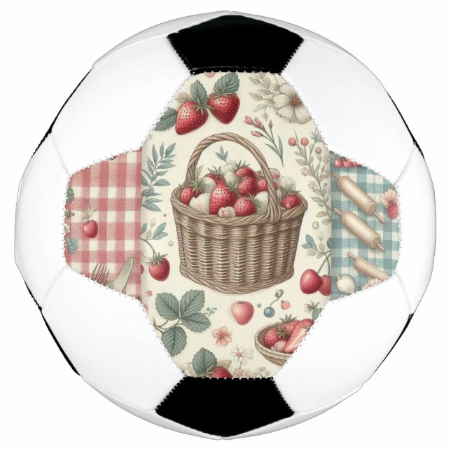 Obstkorb Gingham-Spaß Fußball (Vorderseite)
