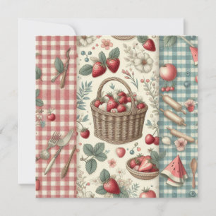 Obstkorb Gingham-Spaß Save The Date