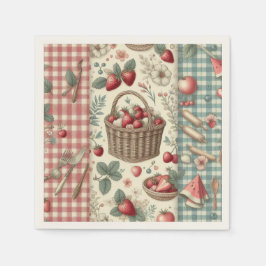 Obstkorb Gingham-Spaß Serviette