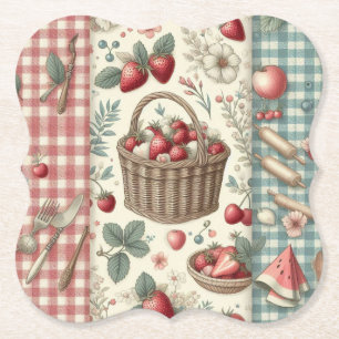Obstkorb Gingham-Spaß Untersetzer
