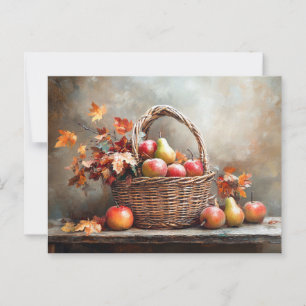 Obstkorb im Herbst Postkarte