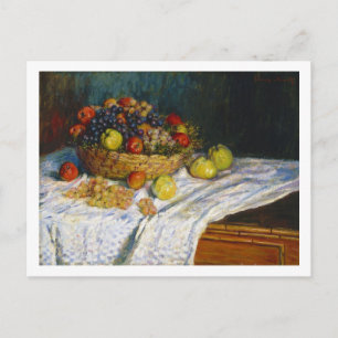 Obstkorb mit Äpfeln und Trauben Claude Monet Postkarte