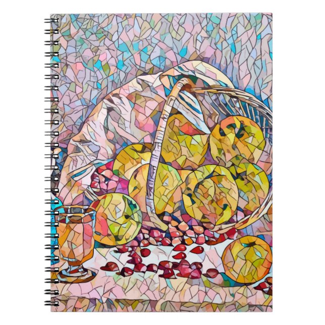 Obstkorb Pitcher Essen noch Leben Abstrakte Kunst Notizblock (Vorderseite)