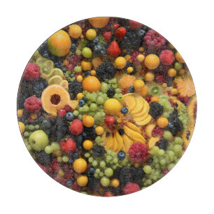 Obstliebhaber Entzückung Bunte Obstplatte, Schneidebrett