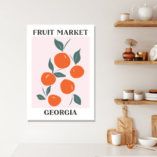 Obstmarkt Georgia Orange Pfirsiche Essen Leinwanddruck
