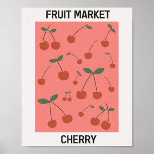 Obstmarkt Kirsche Vintage Poster