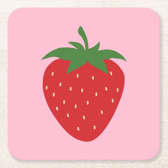 Obstmarkt Rosa Erdbeere Küche Moderne Dekoration Rechteckiger Pappuntersetzer (Vorderseite)