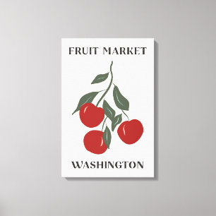 Obstmarkt Washington Rote Äpfel Lebensmittel Leinwanddruck