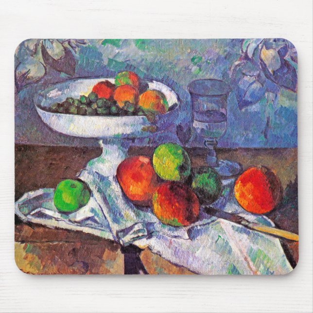 Obstschale, Glas und Äpfel, Cezanne Mousepad (Vorne)