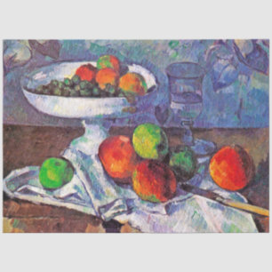 Obstschale, Glas und Äpfel, Cezanne Seidenpapier