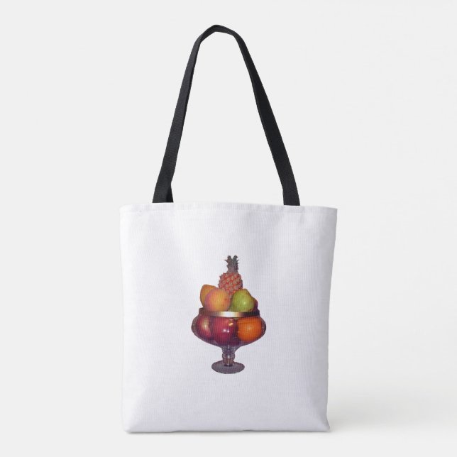 Obstschale mit Ständer auf Weiß Tasche (Rückseite)