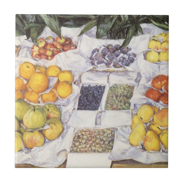 Obststand von Gustave Caillebotte, Vintage Kunst Fliese (Vorderseite)