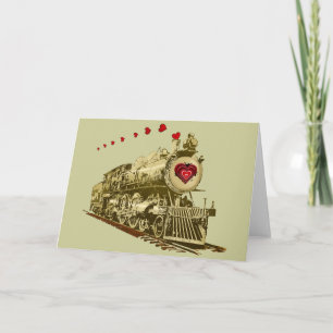 Obtenez à bord de la carte de Valentines de train