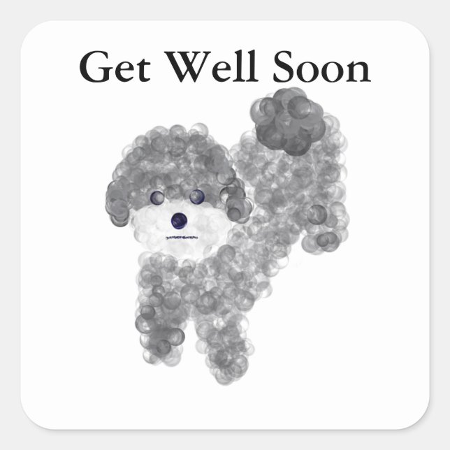 Obtenez Bien Bientôt Gris Poodle #1 Stickers (Devant)