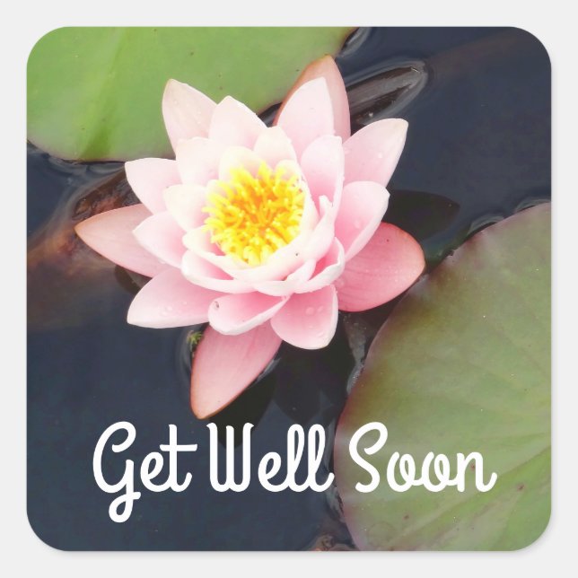Obtenez Bien Bientôt Pink Water Lily #1 Stickers (Devant)