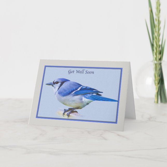 Obtenez la carte bonne avec l'oiseau de geai bleu (Devant)