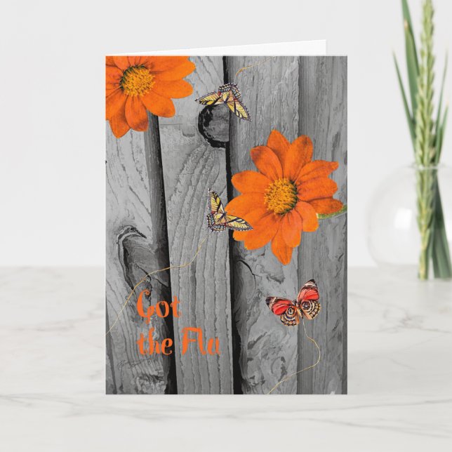 Obtenez la carte Flu Get Well avec des marguerites (Devant)