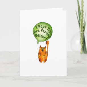 Obtenez une carte de bien avec chat et ballon