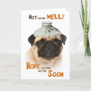 Obtenez une carte de bien avec un chien Carlin qui