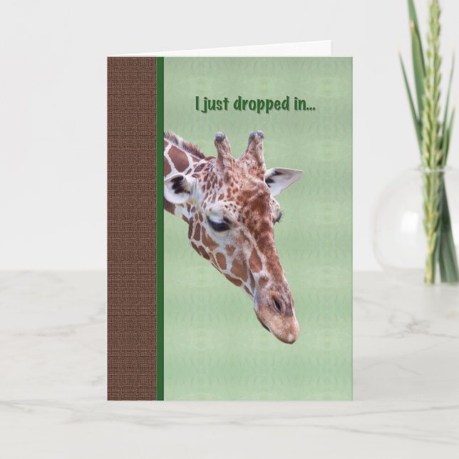 Obtenez une carte de bien avec une girafe curieuse (Devant)
