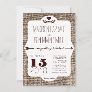 Obtenir Burlap Hitched Imprimer Invitations de mar