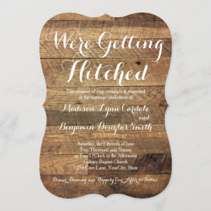 Obtenir Hitched Grange Wood Wedding Invitations