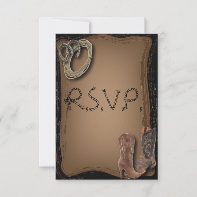 obtenir hitched western cowboy bottes mariage RSVP (Devant)