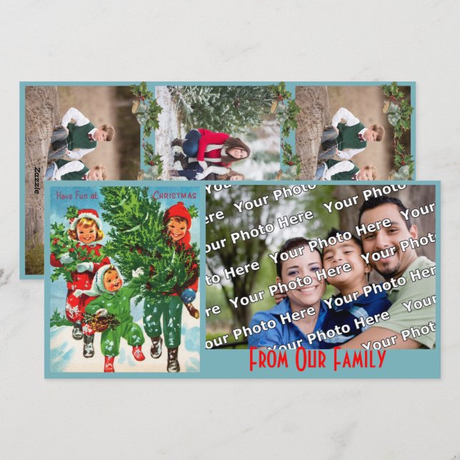 Obtenir le Carte photo de l'arbre de Noël (Devant / Derrière)