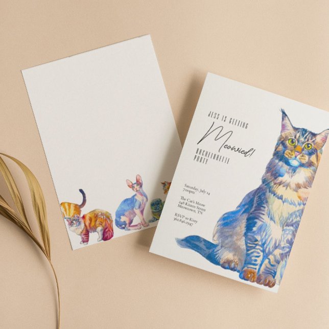Obtenir Meowie Chat Bachelorette Fête Invitation (Créateur téléchargé)
