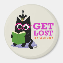 Obtenir perdu dans un bon livre - Rond Magnet