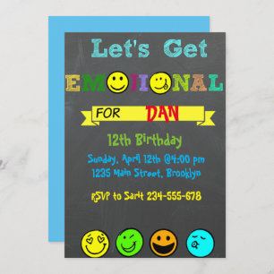 Obtenons Emojinal, invitation d'anniversaire de