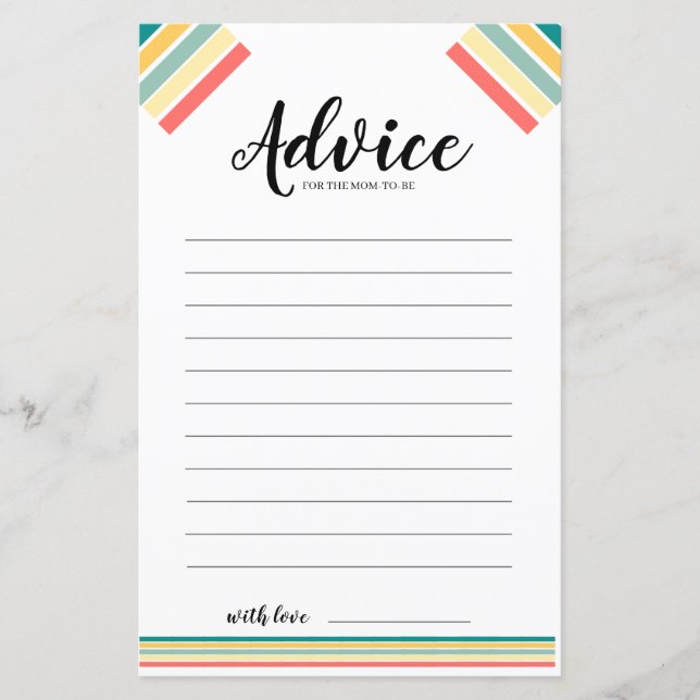 Obtenons la carte conseil Baby shower plage (Devant)