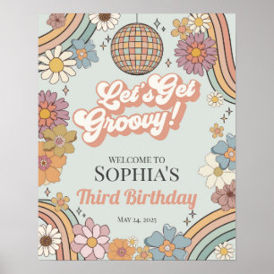 Obtenons Super Floral Anniversaire Affiche de bien
