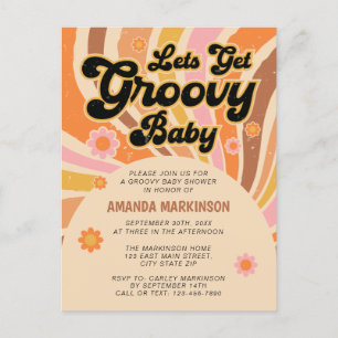 Obtenons une invitation de Baby shower rétro Super