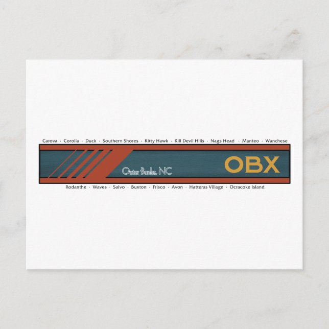 OBX Außenbänke - Städte - Text Postkarte (Vorderseite)
