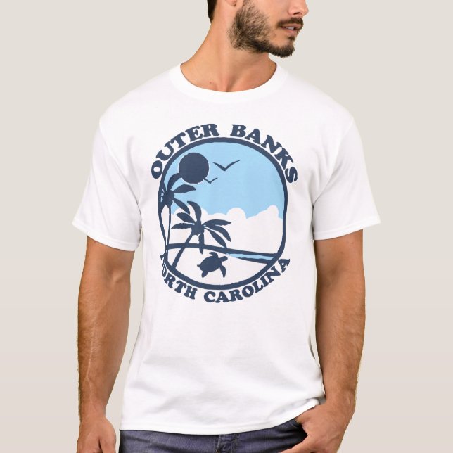 OBX - Außenbanken. Aufkleber T-Shirt (Vorderseite)