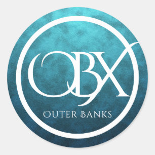 OBX Außenbanken NC auf Blue Water Backstrand Runder Aufkleber