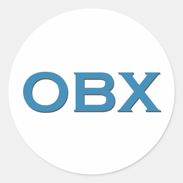 OBX (Außenbanken North Carolina) Runder Aufkleber (Vorderseite)