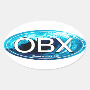 OBX äußere Banken bewegen Oval wellenartig Ovaler Aufkleber