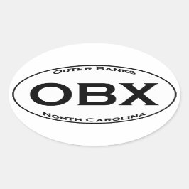 OBX - Äußere Banken NC-Euroart-Oval-Logo Ovaler Aufkleber