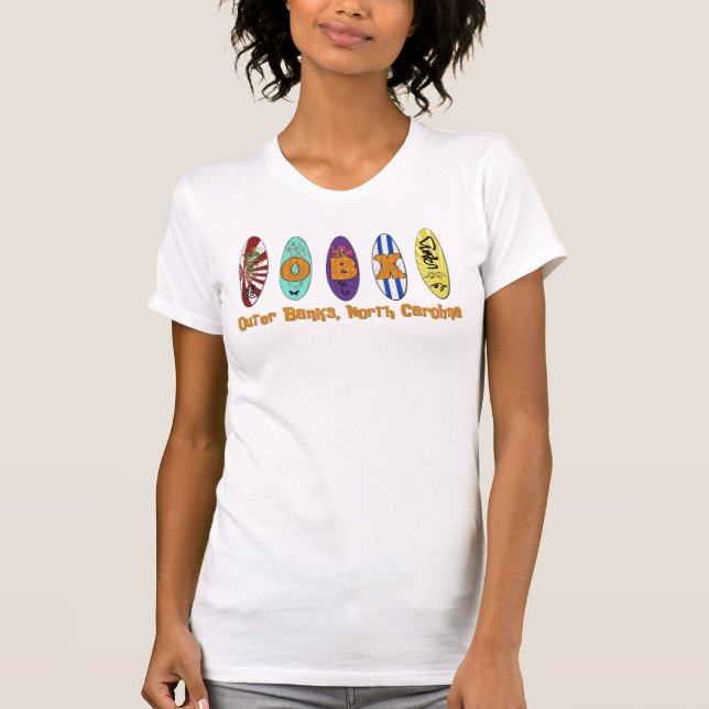 OBX äußeres Bank-Brandungs-Brett-Shirt T-Shirt (Vorderseite)