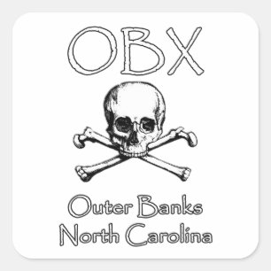 OBX - Äußeres Bank-North Carolina Quadratischer Aufkleber